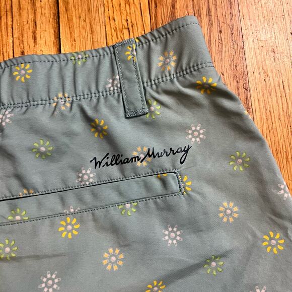 William Murray Shorts Mens 34 All Over Print Green Golf Performance Floral - Picture 2 of 9